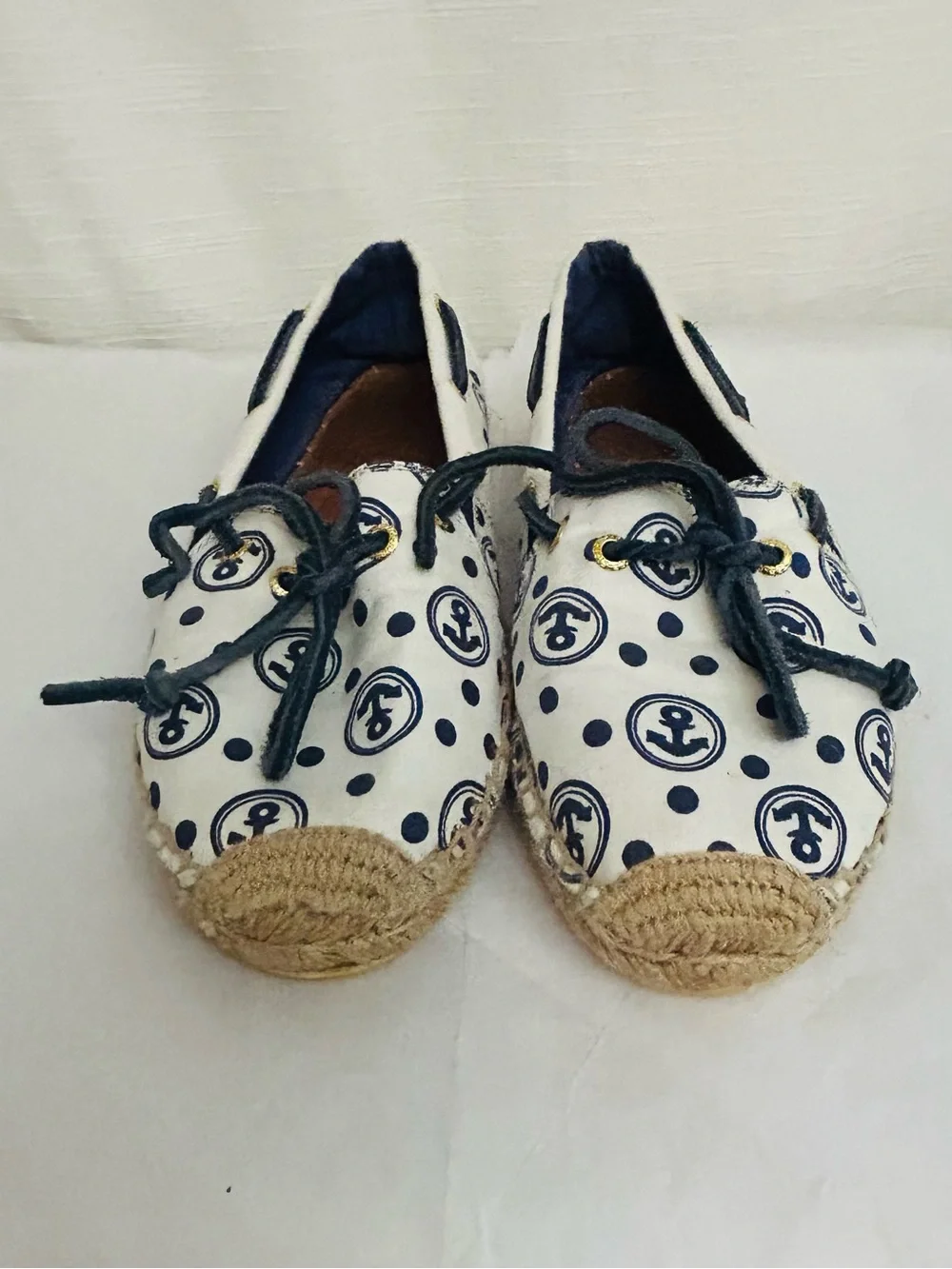 Sperry Women's Anchor & Polka Dot Espadrilles - White & Navy